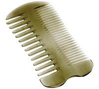 Outanaya Peine de Cuerno de Búfalo Doble Cara para Masaje y Cuidado del Cabello, Peine Estilista Antiestático, Dientes Anchos y Finos, Accesorio Ligero y Duradero para Uso Diario Cuero