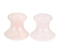 Outanaya Peine Gua Sha de Cristal en Polvo Rosa 2 Piezas, Herramienta de Masaje Facial Multifuncional para Cuello y Pies con Diseño Atractivo que Promueve la Elasticidad Cutánea