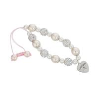 Outanaya Pulsera para Niñas Cruz y Diseño de Corazón, Material Plástico y Papel, Cómoda y Resistente a Rayaduras, Adecuado para Comunión y Bautizo