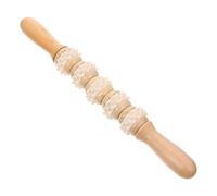 Outanaya Rodillo Masajeador Corporal De Madera 5 Ruedas Ergonómico Para Espalda y Pies, Herramienta Masaje Natural Para Relajación, Circulación y Liberación Estrés En Casa y Oficina
