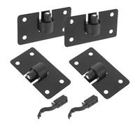 Outanaya Ruedas puertas correderas 2 piezas negro acero laminado en frío para armario y closet, funcionamiento suave y silencioso para uso doméstico
