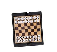 Outanaya Tablero Plegable de Damas Internacional Magnético Portátil para Viaje Ligero y Duradero para Adultos con Magnéticas y Funda de Cuero Resistente