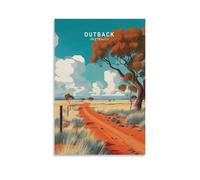 Outback Travel Australia - Lienzo decorativo minimalista para pared, diseño de paisaje urbano para sala de estar, dormitorio, baño, oficina, decoración del hogar, 40 x 60 cm