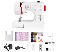 Outbit Máquina de coser para principiantes, 14 puntadas, máquina de coser con mesa deslizante, tela de algodón y juego de costura