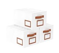 OUTBROS 3 Pcs Cajas de Almacenamiento de Ropa Plegables, organizador de cajones de armario Con 7 Rejillas, Contenedores de almacenaje para Pantalones Camisas Suéteres Leggings, Blanco