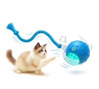 Outdoll Pelota de juguete interactiva para gatos de interior, rodar rápidamente en la alfombra, activado por movimiento con sonidos de chirping, juguete de juego inteligente (azul)