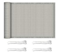 Outdoor 0,7 x 7 m - Red de valla de balcón resistente a la intemperie con ojales y cordón, perfecta para terraza, jardín, piscina, parasol gris claro