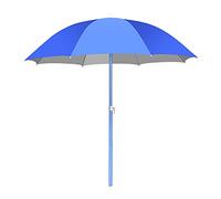 Outdoor Φ1.8m Large Reinforced Frame, Garden Silver Glue Coated Sunscreen Beach Parasol, Double Layer Patio Sun Umbrella, Storage Bag, Without Base