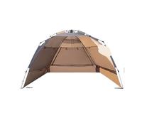 Outdoor 3-4P One-Touch Camping Tent Quick Automatic Opening Beach Fishing Family Travel Picnic Park Shade(Silver Coated Khaki)
