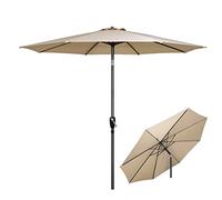 Outdoor - 9Ft Outdoor Umbrellas for Patio with Tilt and Crank Sun Protection Garden Patio Market Umbrella with 8 Ribs Wi