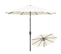 Outdoor - 9Ft Outdoor Umbrellas for Patio with Tilt and Crank Sun Protection Garden Patio Market Umbrella with 8 Ribs Wi