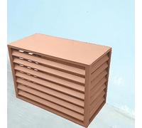 Outdoor Air Conditioner Cover Privacy Fence Screen Rack Balcony Louvered Plant Shelf Windproof Sun Proof Freestanding Champagne 110x80x60cm