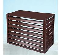 Outdoor Air Conditioner Cover Privacy Fence Screen Rack Balcony Plant Shelf Windproof Sun Proof Features Freestanding Brown 110x80x60cm