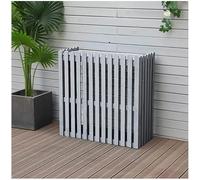 Outdoor Air Conditioner Fence Screen Protective Cover with Grid Design Light Grey 82X31X7 Condensing Unit Radiator Cover with Blinds R k Frame for Window Air Conditioner