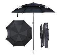 Outdoor and UV Protection, Beach Clear Rain Two Use, Black Glue Garden Parasol, Can Tilt The Sun Umbrella, Suitable Terrac, Fishing, Swimming Pool, Breathabl