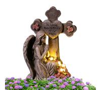 Outdoor Angel Statue Solar Light | Praying Angel Sculpture Outdaoor | Memorial Cemetery Decoarations for Grave Yard Patio Lawn Outside Backyards