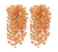 Outdoor Artificial Vines - 2 Piezas Realistic Leaves Vines Crafts | Backyard Birding Supplies | Wedding Patio Porch Door Wall Front Courtyard Balconies Spring Fall | Artificial Butterfly Flowers Hangi