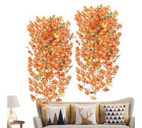 Outdoor Artificial Vines - Realistic Leaf Garland Hanging Decor, 2 Pieces Greenery | Faux Plant Wall Ornament Wedding Patio Deck Door Courtyard Balcony Spring Fall Garden Home Decoration
