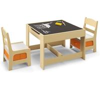 Outdoor Basic HOMGX - Juego de Escritorio de Actividades 3 en 1 para niños, Juego de Mesa y Silla para niños con Pizarra extraíble y cajones de Almacenamiento, Juego de Muebles para Aprender, Jugar y
