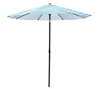 Outdoor Beach Umbrella with Crank Handle Tiltable Striped Table Umbrella for Pool Beach Garden Without Base