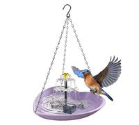 Outdoor Bird Bath - 25x25x6cm Solar Powered Heart Shaped Bird Bathtub Fountain, Hanging Water Basin For Birds Macaw Sparrow Parakeet Conure Cockatiel, Decorative Patio Pool