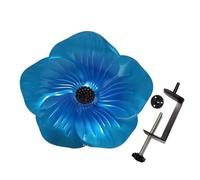 Outdoor Bird Bath, Detachable Birdbath Bowl, Water Feeder for Birds, Sturdy Metal Clamp, Easy-to-Clean Design, for Backyard, Patio, Balcony, Fence, Iron 31.5x40cm Blue