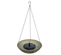 Outdoor Bird Bath, Solar Fountain Bubbler, Hanging Hummingbird Bowl, Garden Water Feature, Decorative Feeder Basin for Terrace, Patio, Home, Living Room, Bed Rooms, 9.84x9.84x3.15 Inches