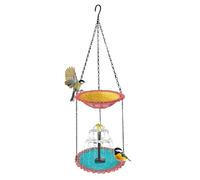 Outdoor Bird Bath, Solar Pump Foods Bowl, Garden Bird Bath Water Basin, for Balcony Handrails Terrace Pillars Patio Yard Balcony Courtyard Hummingbird