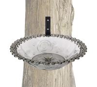 Outdoor Bird Bath, transparente Hangable Water Feeding Basin, 9 pulgadas Tree Mounted Birds Bath, flor shaped Statue for Hummingbird, Garden Yard Balcony Wildlife Watching