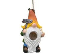 Outdoor Bird House - GNOME Shape Rope Hanging - Decorative Wild Birds Shelter Nesting Birdhouse Ideal Suitable For Balcony Windowsill Courtyard Garden Bluebird Robin WREN Swallow Finch