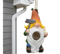 Outdoor Bird House, Rope Colgador GNOME, Cute Decorative Bird House for Wild Birds, Perfect for Balcony Courtyard Windowsill Garden, Ideal para Bluebird Robin Wren Swallow Finch