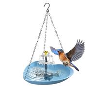 Outdoor Birdbath - Solar Powered Heart Shape Birds Bathtub | Bird Bath Water Fountain | Hanging Heart Design, Weather Resistant, for Garden Ponds Pool Patio Lawn Yard Macaws Sparrow Parakeet Conures C