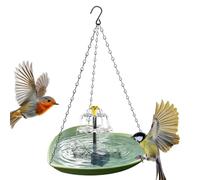 Outdoor Birdbath - Solar Powered Heart Shape Birds Bathtub | Bird Bath Water Fountain | Hanging Heart Design, Weather Resistant, for Garden Ponds Pool Patio Lawn Yard Macaws Sparrow Parakeet Conures C