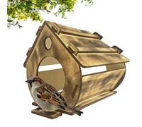 Outdoor Birdhouse, Solid Wood Hanging Nest, Garden Backyard Aviary Shelter with Easy Mount, Home for Sparrow Bluebird Chickadee, Rustic Decoration, Weather-Resistant Bird House for Patio Lawn Tree