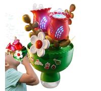 Outdoor Bubble Machine - Bouquet Shape Automatic Blower | Indoor Bubble Maker with Colorful LED Lights For Birthday, School & Summer Festival, Portable Toy, 1 Piece, Pink