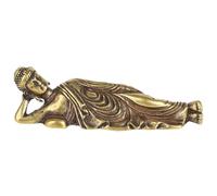 Outdoor Buddha Statue - Reclining Spiritual Figurine with Handcrafted Detailing, Serene Meditating Carving Sculpture | Small Zen Decorative Ornament For Living Room, Patio, Balcony, Garden, Desk