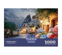 Outdoor Cafe in Cappadocia 1000 Pcs Stabiler Karton Puzzle Cafe in Night Stressabbau Familienspiel Puzzles Als Wohnaccessoires 70x50cm/1000pcs