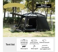 Outdoor Camping Family Tent 3-12 Person Double Layers Oversize 2 Rooms Thickened Rainproof Canopy Camp Tour Equipment(S)
