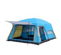 Outdoor Camping Tent Portable Rainproof Mosquito Proof Double Layer 3-5 People One Bedroom Hall Small Size(S a Half)