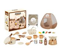 Outdoor Camping Toys - Pretend Play Camp Gear Tools Kitchen Toys, Safe Fake Picnic Utensils with Durable Portable Storage | Fun Outdoor Campfire Toy Set for Kids Pretend Play Adventure