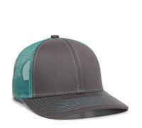 Outdoor Cap Gorra para Hombre de Malla estructurada con Espalda de Camionero, Unisex Adulto, Gorra Exterior de Malla estructurada Trasera de Camionero, MBW-800, Carbón Vegetal/Aqua, Talla única