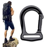 Outdoor Carabiner - Quick Connect Gear for Hiking | Zinc Alloy with 96g Weight, Multipurpose Camping Tool, High Strength Portable Clip, Black Color Accessory, Equipment Connector