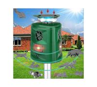Outdoor Cat And Animal Repeller with 360 Degree Solar Power Ultrasonic Technology Motion Sensor And LED Flash for Garden Protection