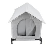 Outdoor Cat House | All - Season Insulated Shelter for Stray Cats | Weatherproof & Chew Proof Tent | Large Space Warm Enclosed Design (Gris)