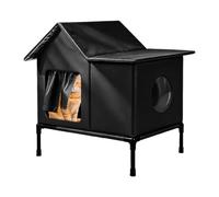 Outdoor Cat House - Insulated Weatherproof Shelter, Raised Base for Garden | Size 51x42x40cm | Weatherproof Waterproof Enclosed Foldable Shelter | 12cm Raised Frame, Foam Layer, for Patios, Backyard, Ga