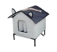 Outdoor Cat House Weatherproof - Warm Insulated Elevated Dog Shelter