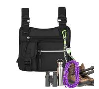 Outdoor Chest Bag - 9.84x9.06x1.57invest Chest Bag | Lightweight Hiking and Mountaineering Bags with Fixing Straps | Adjustable Multifunctional Wear-Resistant Holster with Multi-Pockets for Outdoor