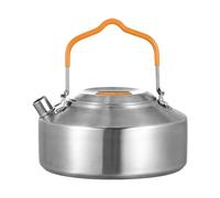 Outdoor Coffee Pot - Stainless Steel Camping Kettle, Portable Water Tea Pot | Rubber Handle Quick Boil Ribbed Base Portable Anti-Rust Camping Pots Tea Kettle Compact Lightweight Kettles for Home