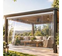 Outdoor Curtains Waterproof Roller Shades for Outside Patio 48" 50" 64" | 72" 78" 84" 90" Retractable Clear Vinyl Plastic Blinds for Patio Gazebo Pergola Garage(W 86"x H64")