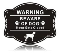 Outdoor Dog Warning Sign, Aluminum Fence Sign, Anti Rust Metal Dog Signage, Metal Yard Signage, Warning for Property Safety, Garden Marker for Gate Backyard Pathway Park Use